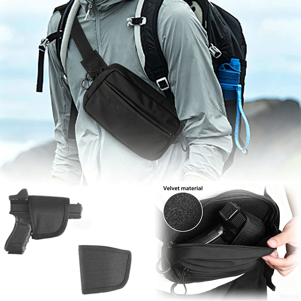 Edc Carry Handgun - กระเป๋าคาดเอวแบบซ่อนสำหรับพกพาอุปกรณ์ทางยุทธวิธี พร้อมซองปืนพกพา กระเป๋าคาดลำตัว EDC สำหรับปืนพกพา เหมาะสำหรับการล่าสัตว์และการเดินป่า