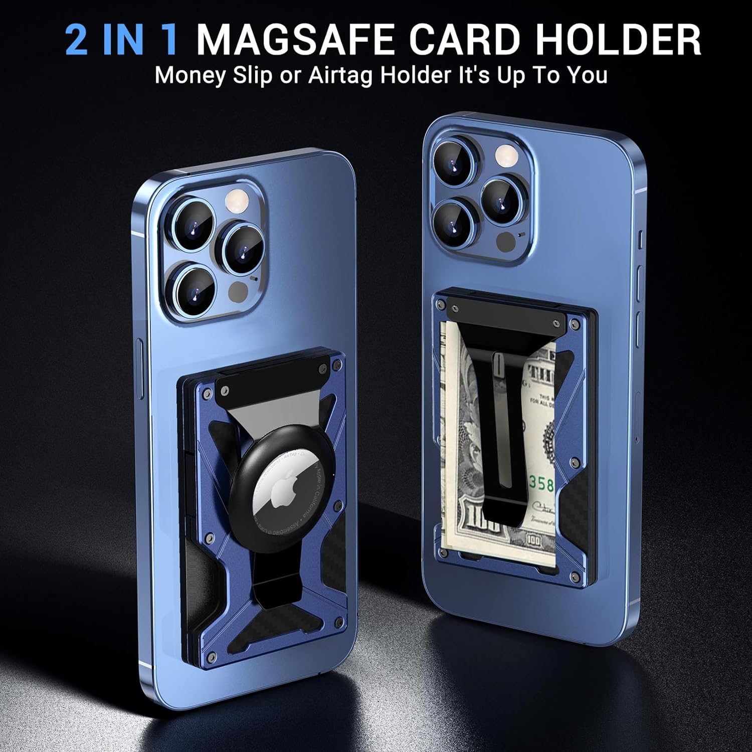 Money Clip Magnetic - คลิปหนีบเงิน MagSafe Wallet พร้อมที่ใส่ AirTag และแผ่นแม่เหล็ก