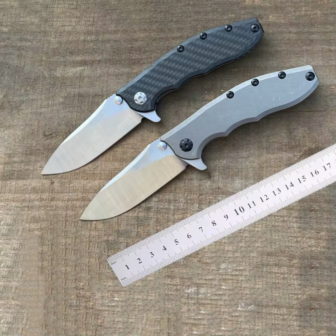 Pocket Knife Ceramic - 0562CF 20CV ใบมีดเซรามิกแบริ่งคาร์บอนไฟเบอร์ไทเทเนียมอัลลอยด์ด้ามจับเครื่องมือเอาตัวรอด EDC กลางแจ้ง