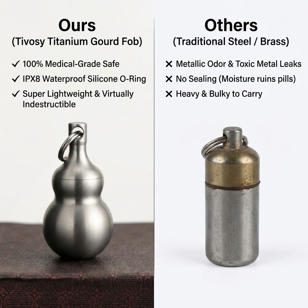ที่ใส่ยาเม็ดรูปน้ำเต้าไทเทเนีย - Pill Fob Capsule บทวิจารณ์และราคา