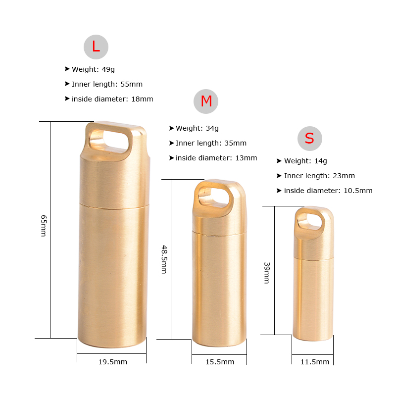 ทองเหลือง Airtight Watertight  - Pill Fob Capsule บทวิจารณ์และราคา