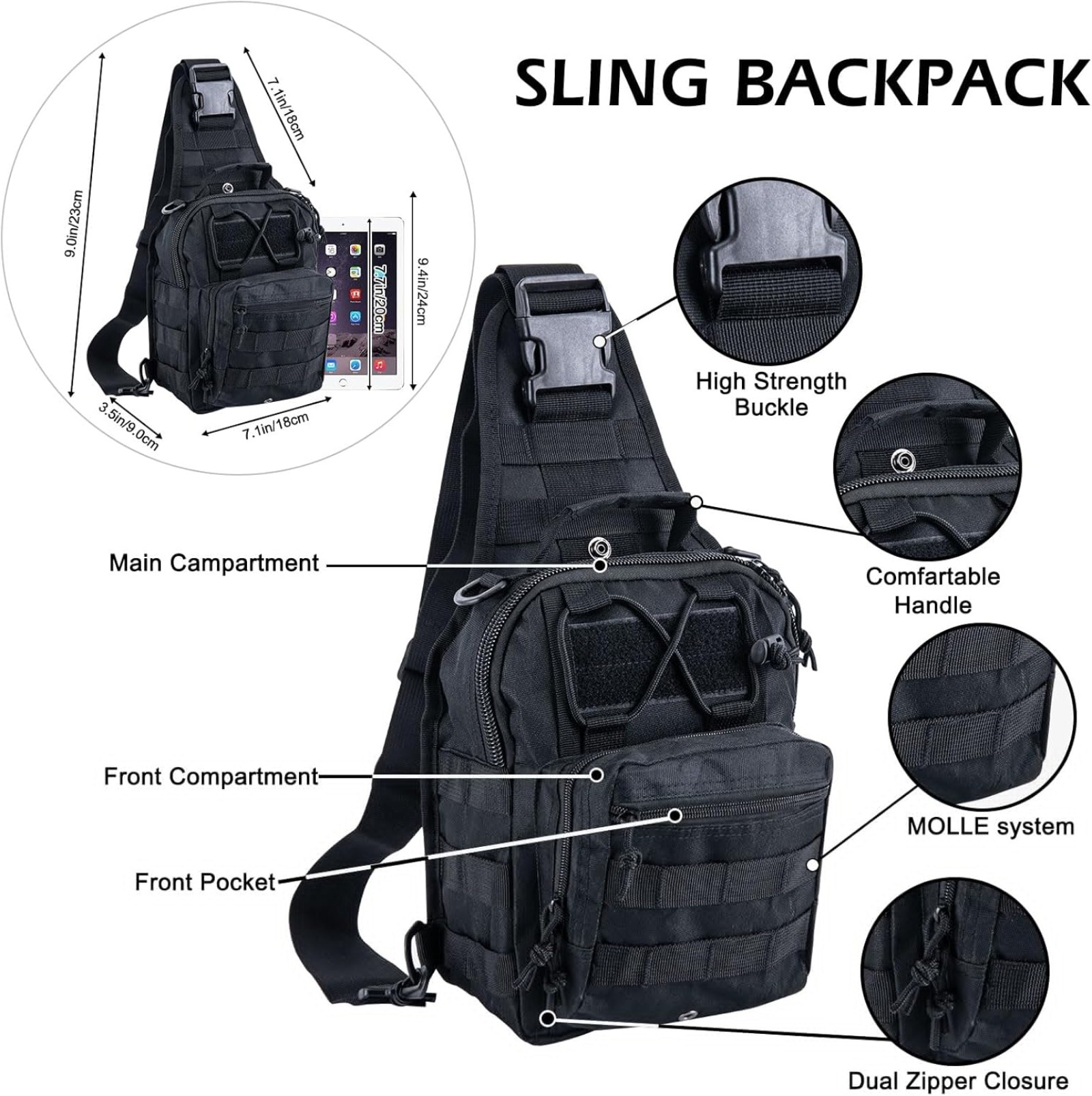 กระเป๋าคาดอกแบบยุทธวิธี ทนทาน  - Edc Everyday Carry Bag บทวิจารณ์และราคา